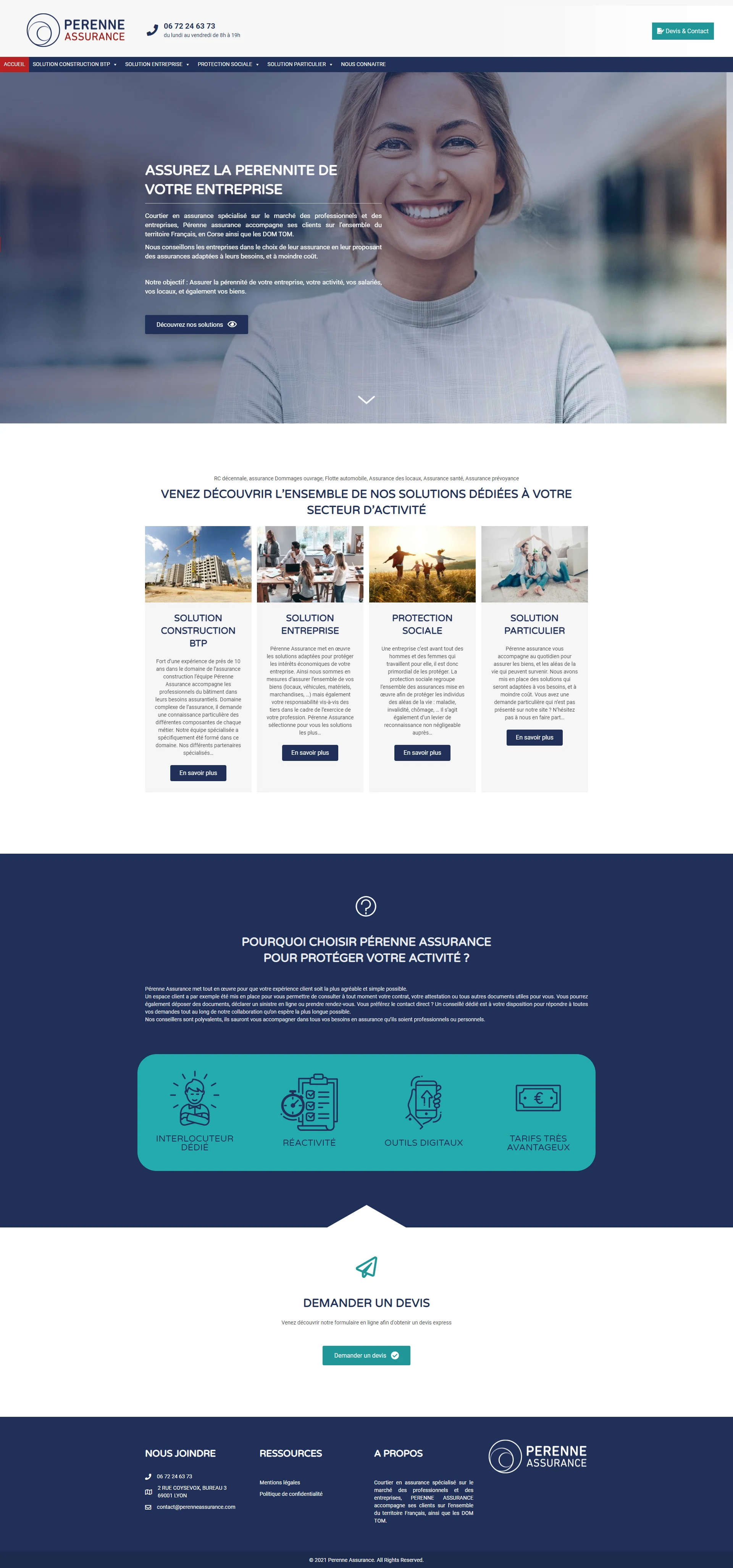 Design site web Perenne Assurance